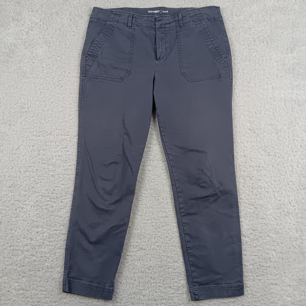 Old Navy Pant Pixie Chino Women 10 Marquee Moon Grey Utility 769535-01